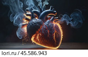 A heart with flames coming out of it. Стоковое AI-видео, аниматор Виктория Кольцова / Фотобанк Лори