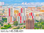 Вид с Караульной горы на город Красноярск (2024 год). Стоковое фото, фотограф Александр Тараканов / Фотобанк Лори