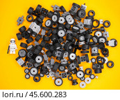 RUSSIAN, MART 16, 2019. Constructor Lego Classic. Small details in bulk. Редакционное фото, фотограф Андрей Аркуша / Фотобанк Лори