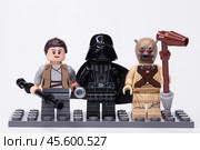 RUSSIA, May 16, 2018. Constructor Lego Star Wars. Darth Vader and other mini-figures of Lego Star Wars saga. Редакционное фото, фотограф Андрей Аркуша / Фотобанк Лори