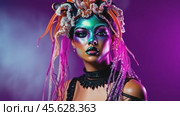 Vibrant festival fantasy portraits: dynamic makeup and colorful costumes. Стоковое AI-видео, аниматор Sabyna75 / Фотобанк Лори