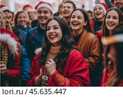 Новогодний корпоратив. Стоковое AI-изображение, AI-художник Калашников Андрей / Фотобанк Лори