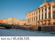 Санкт-Петербург. Вид со льда Мойки на Строгановский дворец (2012 год). Стоковое фото, фотограф Александр Алексеев / Фотобанк Лори