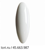 Single glossy white pill floating on white background. Стоковое AI-изображение, AI-художник Иван Рябоконь / Фотобанк Лори