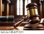 Молоток судьи. Стоковое AI-изображение, AI-художник Сергей Цепелев / Фотобанк Лори