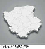 3d isometric map of Volyn oblast is a region of Ukraine. Стоковая иллюстрация, иллюстратор Максим Гребешков / Фотобанк Лори