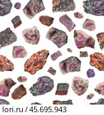 Various mineral stone samples seamless pattern. Стоковая иллюстрация, иллюстратор Константин Григорьев / Фотобанк Лори