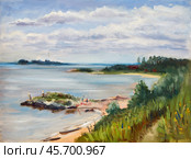 Ob Sea. Oil painting on canvas by artist Inna Prityazhnyuk. Стоковая иллюстрация, иллюстратор Сергей Пристяжнюк (Serg Zastavkin) / Фотобанк Лори