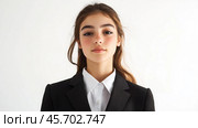 Fashionable teenage model showcasing a classic preppy look. Стоковое AI-изображение, AI-художник Sabyna75 / Фотобанк Лори