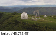 Special scientific astrophysical Observatory. Astronomical center for ground-based observations of the universe with a large telescope. Стоковое видео, видеограф Андрей Армягов / Фотобанк Лори