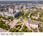 View from drone of Stary Oskol. Стоковое фото, фотограф Яков Филимонов / Фотобанк Лори