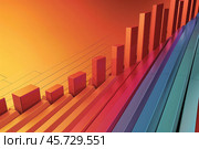 Colorful 3d bar graph showing growing business success with an upward trend. Стоковое AI-изображение, AI-художник Иван Рябоконь / Фотобанк Лори