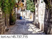 Picturesque narrow street in the old town of Damascus. Republic of Syria. Стоковое фото, фотограф Евгений Ткачёв / Фотобанк Лори