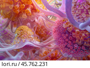Dendritic cells activating immune defenses with antigen presentation. Стоковое AI-изображение, AI-художник Иван Рябоконь / Фотобанк Лори