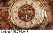 Vintage pocket watch. Vintage background Concept of time history. Стоковое видео, видеограф Андрей Армягов / Фотобанк Лори
