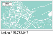 Moa Cuba City Map in Retro Style. Outline Map. Стоковая иллюстрация, иллюстратор Игорь Сорокин / Фотобанк Лори