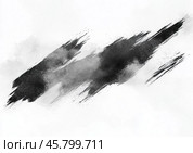 A powerful graphic element consisting of abstract black strokes and splashes of paint on a white background. Стоковое AI-изображение, AI-художник Ярославский Максим / Фотобанк Лори