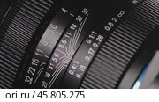 Macro close-up of the old lens. Стоковое видео, видеограф Андрей Армягов / Фотобанк Лори