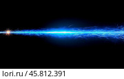 Energy shock wave: a blue shockwave that spreads from the center point, illuminating the entire black background. Стоковое AI-изображение, AI-художник Ирина Ручушкина / Фотобанк Лори
