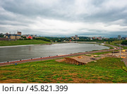 Чебоксарский залив. Город Чебоксары (2024 год). Редакционное фото, фотограф Макаров Алексей / Фотобанк Лори