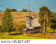 Деревня Глазово. Часовня Сошествия Святого Духа. Кенозерский национальный парк. Архангельская область. Летний день. Стоковое фото, фотограф Сергей Цепек / Фотобанк Лори