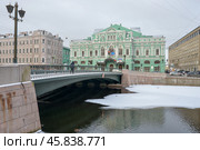 Зима в Санкт-Петербурге. Фонтанка. Театр БДТ (2017 год). Стоковое фото, фотограф Александр Алексеев / Фотобанк Лори