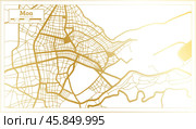Moa Cuba City Map in Retro Style in Golden Color. Outline Map. Стоковая иллюстрация, иллюстратор Игорь Сорокин / Фотобанк Лори