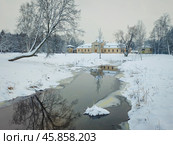 Winter village. Snowy expanses. River. Стоковое фото, фотограф Саблин Станислав / Фотобанк Лори