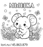 Мышка. Раскраска. Стоковая иллюстрация, иллюстратор Алена2005 / Фотобанк Лори