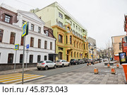 Вид на особняк Николая Терентьева. Петровский переулок, дом 8. Москва. Россия. Редакционное фото, фотограф E. O. / Фотобанк Лори