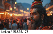 Maha Shivaratri Celebration in Indian City Featuring Vibrant Festivities and Devotees. Стоковое AI-видео, аниматор Sergey Grishin / Фотобанк Лори