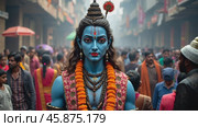 Maha Shivaratri Celebration in Indian City With Festive Crowds and Vibrant Rituals. Стоковое AI-видео, аниматор Sergey Grishin / Фотобанк Лори