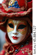 Vibrant Mask and Costume Display During the Famous Carnival of Venice Celebration in Italy, Showcasing Rich Traditions and Artistry. Стоковое AI-изображение, AI-художник Sergey Grishin / Фотобанк Лори