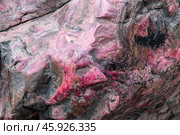Rhodonite stone, unpolished specimen of colorful mineral. Стоковое фото, фотограф EugeneSergeev / Фотобанк Лори