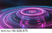 Neon glowing rotating platform on black background. Стоковое AI-видео, аниматор Юрий Поздников / Фотобанк Лори