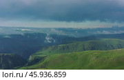 Summer landscape in Caucasus Mountains. Стоковое видео, видеограф Михаил Коханчиков / Фотобанк Лори
