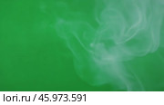 Abstract swirling white smoke on Green Screen. Smoke fume is slowly forming, moving in the air isolated on green background. Smoky fog animation among Chroma key backdrop. Compositing, visual effects. Стоковое AI-видео, аниматор Марина Демидюк / Фотобанк Лори