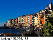 Portovenere on Ligurian seaside, Italy. Стоковое фото, фотограф Яков Филимонов / Фотобанк Лори
