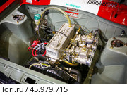 Engine of the Datsun 620. Редакционное фото, фотограф Art Konovalov / Фотобанк Лори