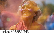 Experience Vibrant Holi Celebrations With Colorful Gulal Powder and Joyful Music in a Lively Spring Festival. Стоковое AI-видео, аниматор Sergey Grishin / Фотобанк Лори