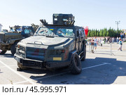 Трофейная военная техника Украины, бронеавтомобиль «Козак 2м1» на выставке, Площадь Павших Борцов, Волгоград, Россия. Редакционное фото, фотограф Андрей Цыганков / Фотобанк Лори