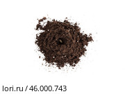 Soil or dirt section isolated on white background. Стоковое фото, фотограф Сергей Толмачёв / Фотобанк Лори