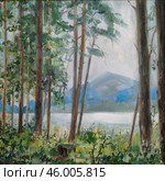 Altai Morning, etude oil painting. Стоковое фото, фотограф Aleksandra Serova / Фотобанк Лори