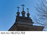 Купола на Церкови Георгия Победоносца (Музей-заповедник Коломенское, Москва) (2022 год). Стоковое фото, фотограф Legroin / Фотобанк Лори