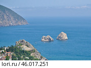 Вид на скалы Адалары и Медведь-гору (Гурзуф, Крым) (2014 год). Стоковое фото, фотограф Snezka / Фотобанк Лори