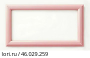 Traditional rectangular frame in pink frame with white field inside. Copy space. AI generative. Стоковое AI-изображение, AI-художник Роман Дзюбало / Фотобанк Лори
