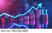 Money coin stack growing graph investment. Finance save. Success, growth wealth stock market. Business in the digital age. Trading chart in financial concepts. Prosperity. Cryptocurrency. Technology. Стоковое AI-видео, аниматор Марина Демидюк / Фотобанк Лори