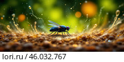 Close-up portrait of a fly. Стоковое AI-изображение, AI-художник Виктория Кольцова / Фотобанк Лори