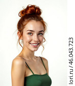 Portrait of a young beautiful woman. Generative AI. Стоковое AI-изображение, AI-художник Андрей Аркуша / Фотобанк Лори