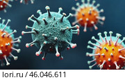 Detailed microscope image of bacteria or virus particles. Стоковое AI-видео, аниматор Ирина Старикова / Фотобанк Лори